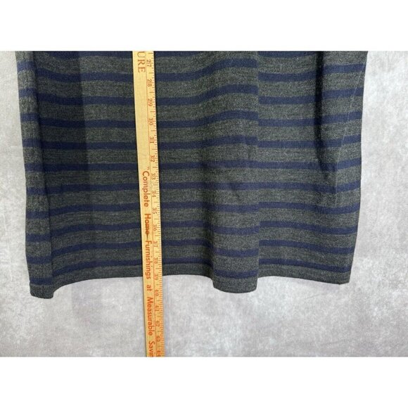 Talbots Sweater Dress Womens Large Burgundy Gray Wool Blend Stripe Sheath Pocket - Picture 10 of 12